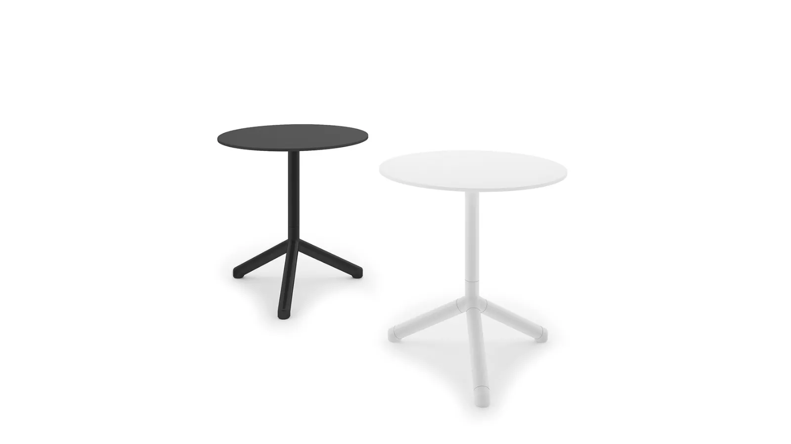 Tavolino Join Table con top in laminato Bianco o Nero e base in alluminio di Infiniti