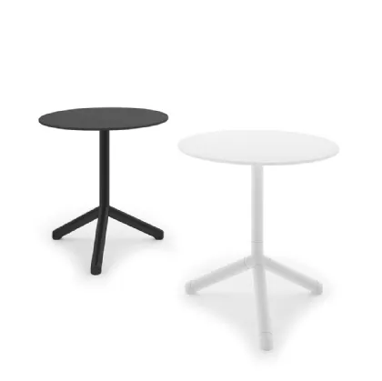 Tavolino Join Table con top in laminato Bianco o Nero e base in alluminio di Infiniti