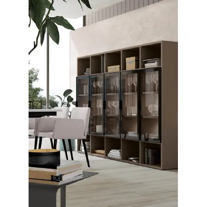 Libreria in melaminico con ante in vetro Golf Infinity L08 di Colombini Casa