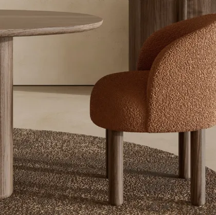 Sedia in tessuto con gambe in frassino Pebble di Nature Design