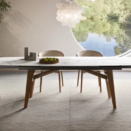 Tavolo allungabile in ceramica con struttura in legno Abrey di Calligaris