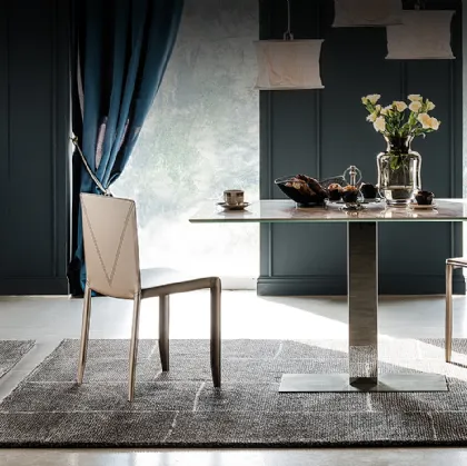 Tavolo Elvis Keramik rettangolare con piano in ceramica effetto marmo Elvis Keramik di Cattelan Italia