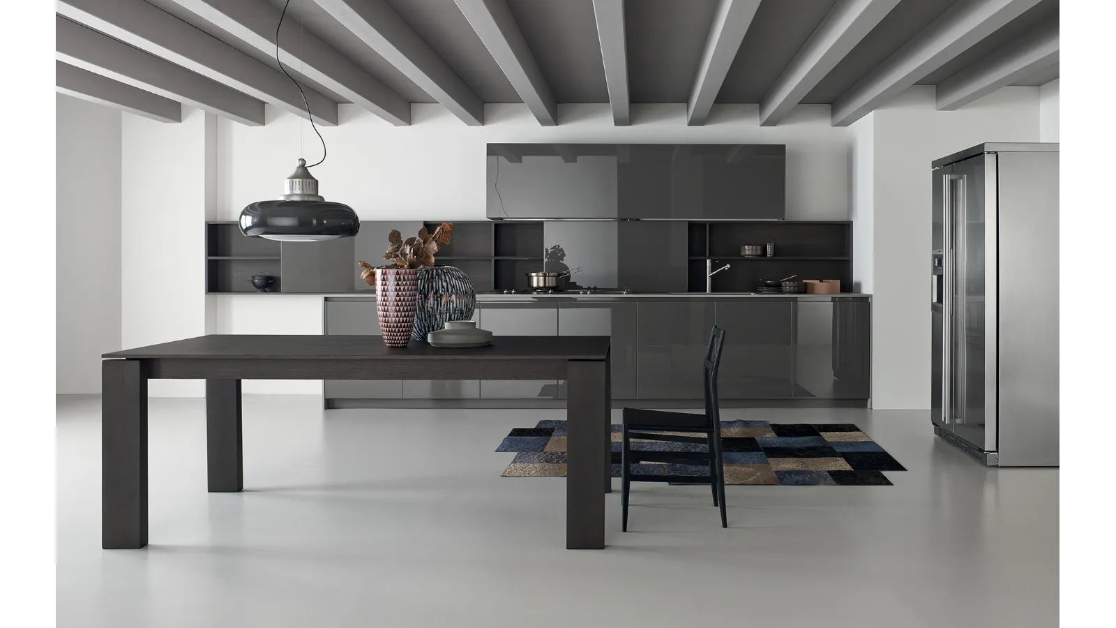 Cucina Design lineare Artè in laccato lucido di Key Cucine