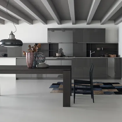 Cucina Design lineare Artè in laccato lucido di Key Cucine