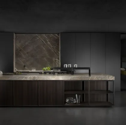 Cucina Design con isola Kuadra 01 di Key Cucine