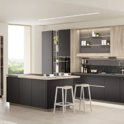 Cucina Moderna con isola Start Time J 02 di Veneta Cucine