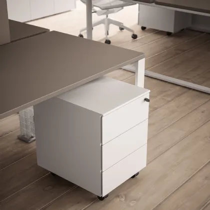 Cassettiera Funny 2019 in laccato bianco opaco con tre cassetti di About Office