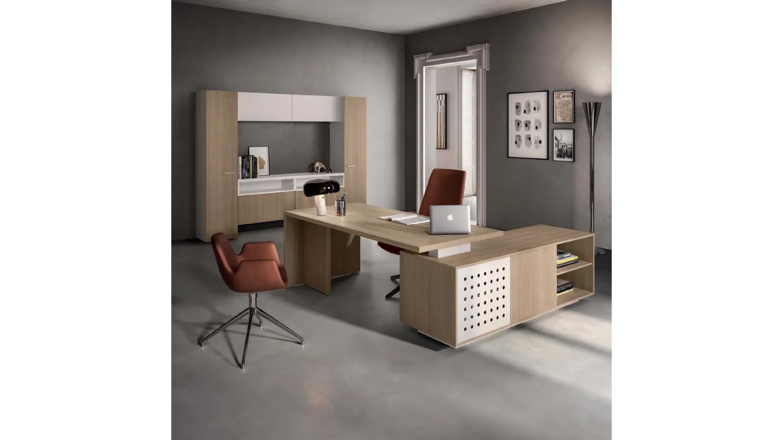 Scrivania Direzionale in melaminico Funny Plus 2019 Fianco Legno di About Office