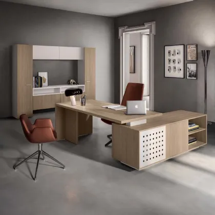 Scrivania Direzionale in melaminico Funny Plus 2019 Fianco Legno di About Office