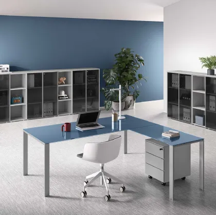 Scrivania Direzionale in vetro Funny Plus 2019 Gamba U di About Office