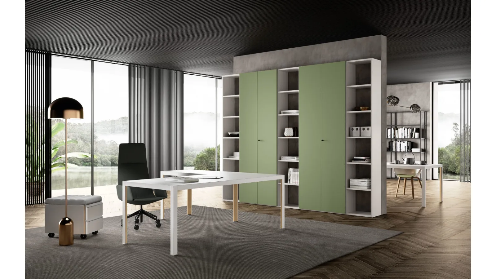 Scrivania Direzionale in laccato bianco opaco Hype 02 di About Office