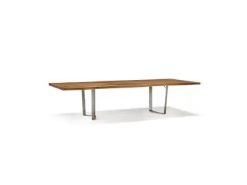 Tavolo Vero GM01 in legno massello con gambe in metallo di Arte Brotto